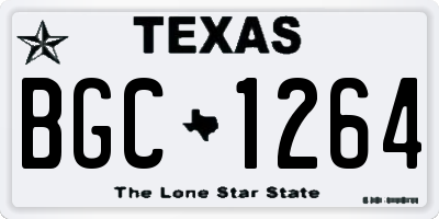 TX license plate BGC1264