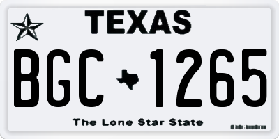 TX license plate BGC1265