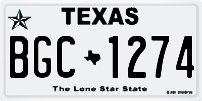 TX license plate BGC1274