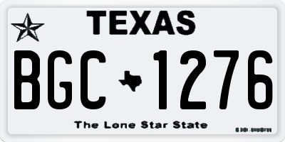 TX license plate BGC1276