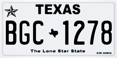 TX license plate BGC1278