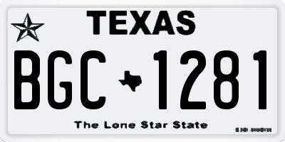 TX license plate BGC1281
