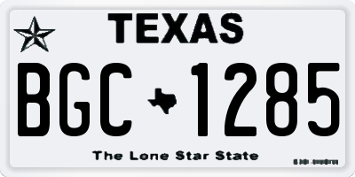 TX license plate BGC1285