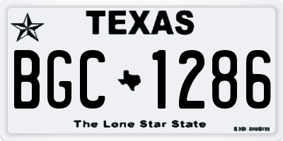TX license plate BGC1286
