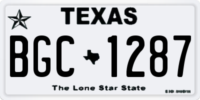 TX license plate BGC1287