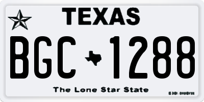 TX license plate BGC1288