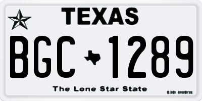 TX license plate BGC1289