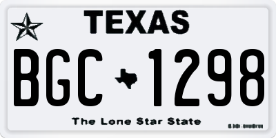 TX license plate BGC1298