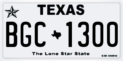 TX license plate BGC1300