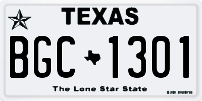 TX license plate BGC1301