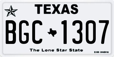 TX license plate BGC1307