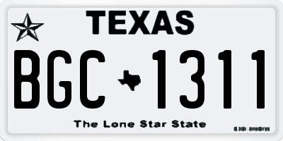 TX license plate BGC1311