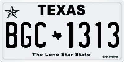 TX license plate BGC1313