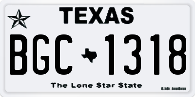 TX license plate BGC1318