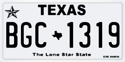 TX license plate BGC1319