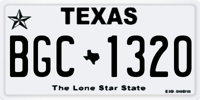 TX license plate BGC1320