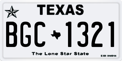 TX license plate BGC1321