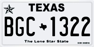 TX license plate BGC1322
