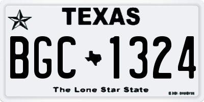 TX license plate BGC1324