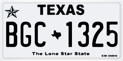 TX license plate BGC1325