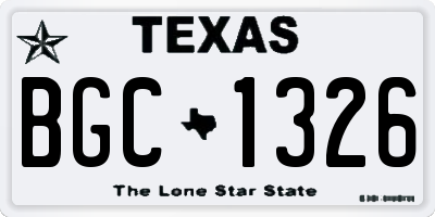 TX license plate BGC1326