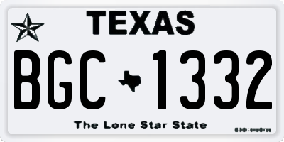 TX license plate BGC1332