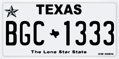 TX license plate BGC1333