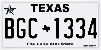 TX license plate BGC1334