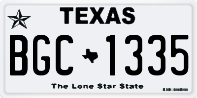 TX license plate BGC1335
