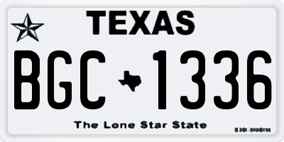 TX license plate BGC1336