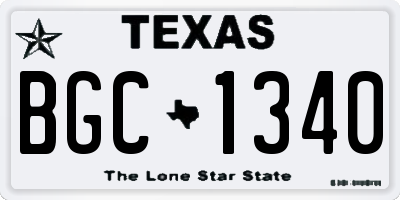 TX license plate BGC1340