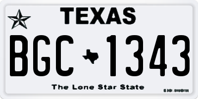 TX license plate BGC1343