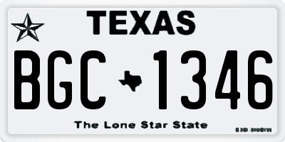 TX license plate BGC1346