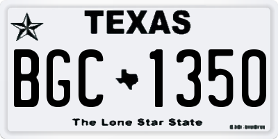TX license plate BGC1350