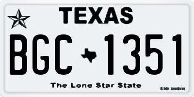TX license plate BGC1351