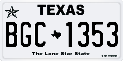 TX license plate BGC1353