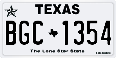 TX license plate BGC1354