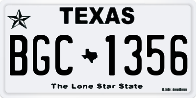 TX license plate BGC1356