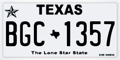TX license plate BGC1357