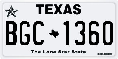 TX license plate BGC1360