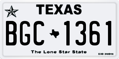 TX license plate BGC1361