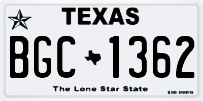 TX license plate BGC1362