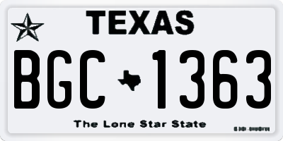 TX license plate BGC1363