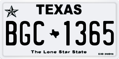 TX license plate BGC1365