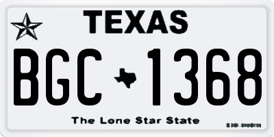 TX license plate BGC1368