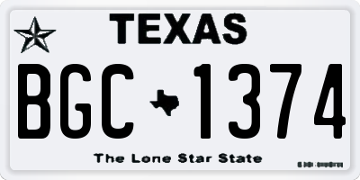 TX license plate BGC1374
