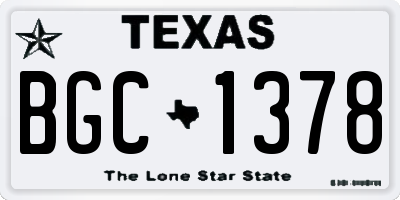 TX license plate BGC1378
