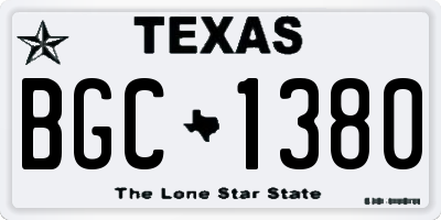 TX license plate BGC1380