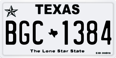 TX license plate BGC1384