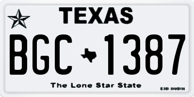 TX license plate BGC1387
